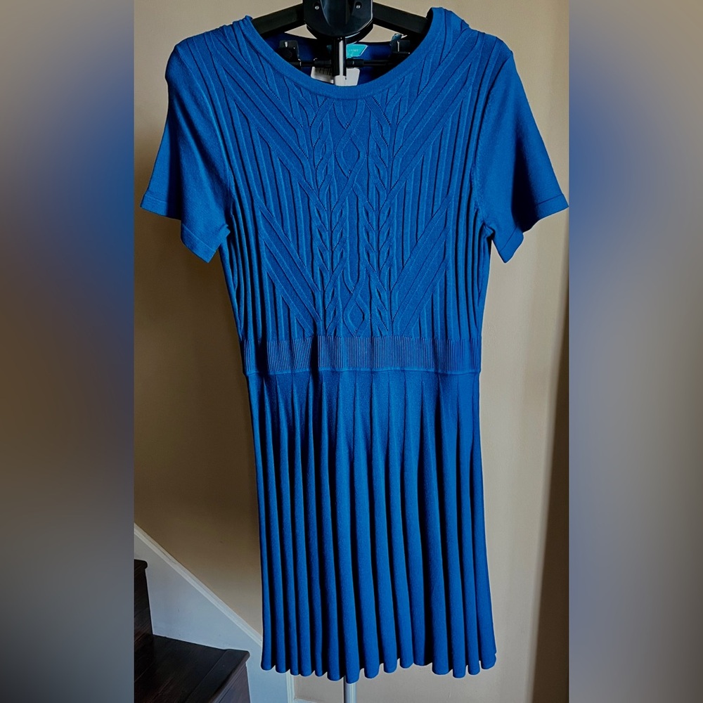 Draper James Textured Blue Midi Dress